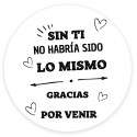 Llavero de bambú con adhesivo de agradecimiento para detalles de invitados