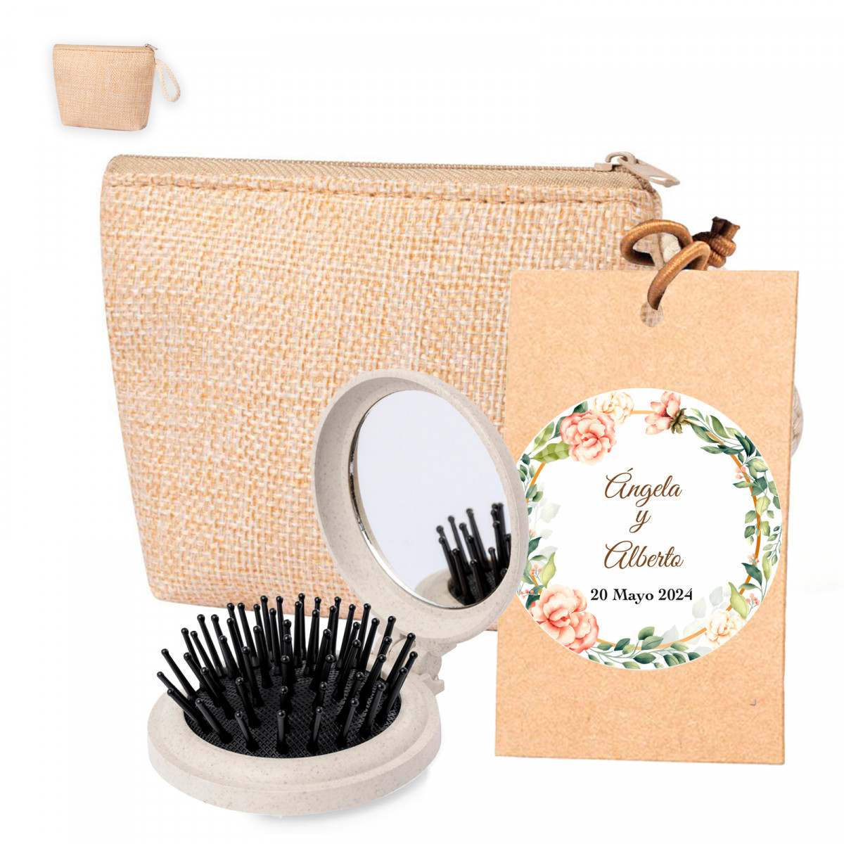 Ideas Diferentes Invitados Espejo Cepillo y monedero Personalizado