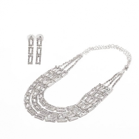 Conjunto Gargantilla Pendientes Novia