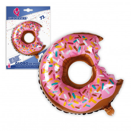Globo en forma de donut o rosquilla de poliamida 73 cm. aprox para decorar