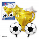 Set de Globos de Fútbol con Trofeo Decoración para Fiestas