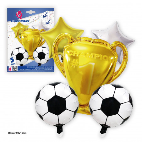 Set de Globos de Fútbol con Trofeo Decoración para Fiestas