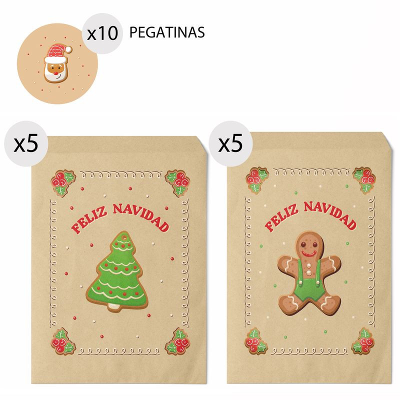Sobres De 16X24 Para Navidad Sweet Christmas 10 Unidades