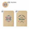 Sobres de kraft vintage para Navidad 10 unidades 13x16 y pegatinas