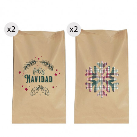 Sobres para Navidad kraft vintage 4 unidades 25x40