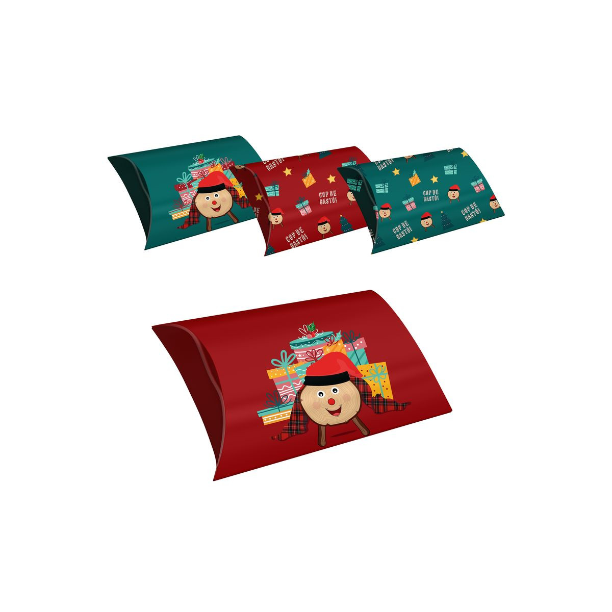 Cajas de navidad 4 modelos Tió Nadal 14x8cm