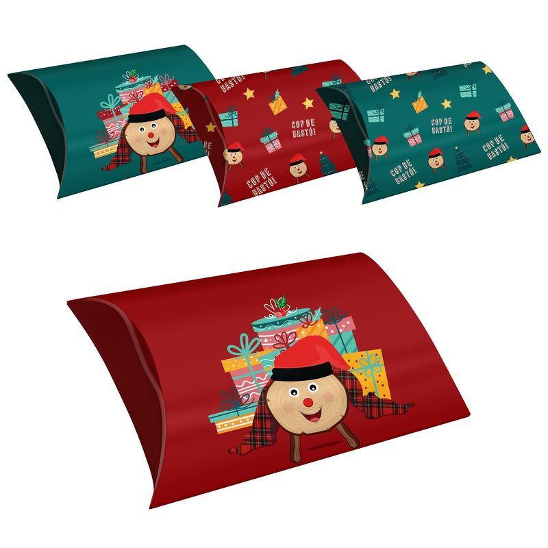 Cajas de navidad 4 modelos Tió Nadal 14x8cm