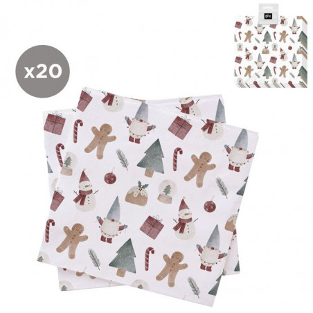 Pack De 20 Servilletas Navideñas De Papel Decoradas, Fiestas
