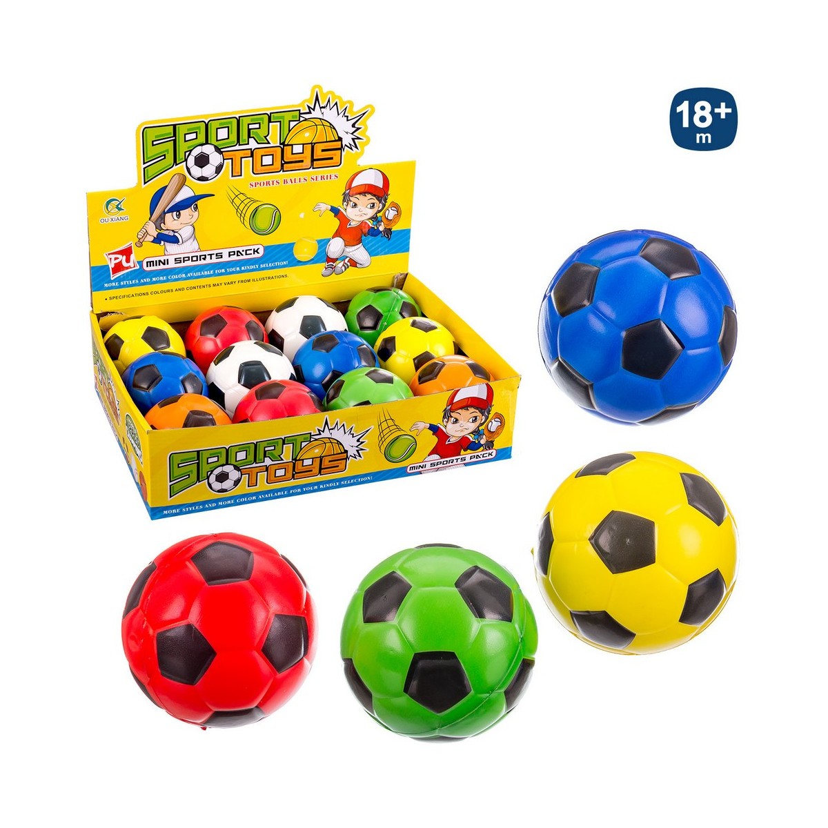 Pelota de foam diseño fútbol colores 10cm para jugar