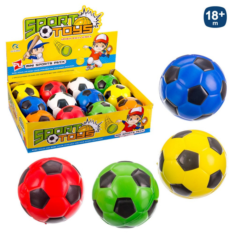 Pelota de foam diseño fútbol colores 10cm para jugar