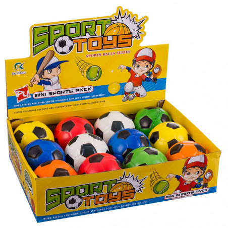 Pelota de foam diseño fútbol colores 10cm para jugar