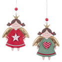 Adornos Ángeles de madera para decoración de Navidad