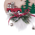 Adorno navideño de madera en forma de corazón Decoración rústica con coche y abetos