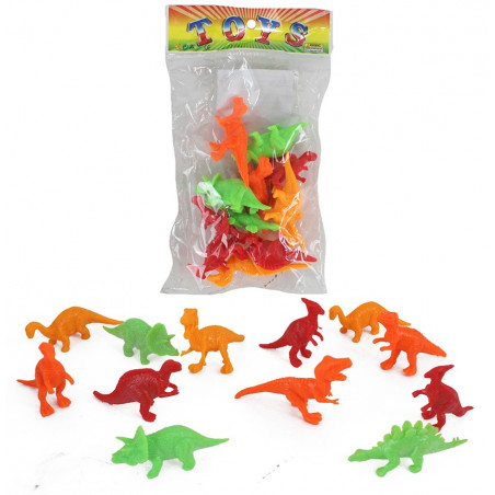 Mini dinosaurios de juguete en pack de 12 unidades