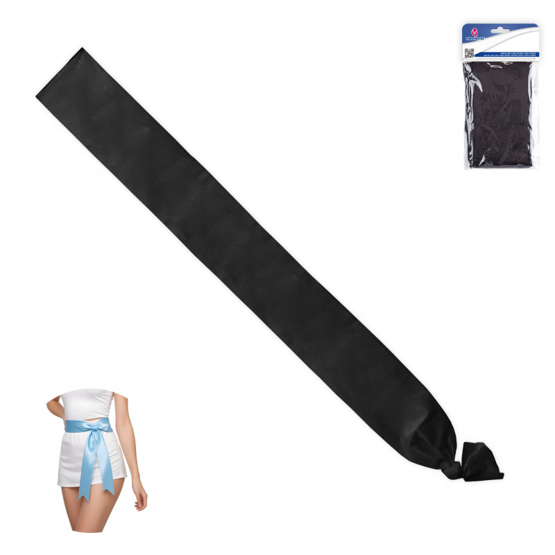 Banda lisa color negra 200x9cm para celebraciones