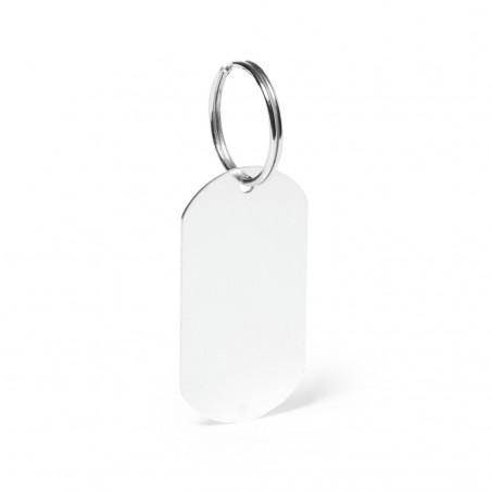 Llavero de aluminio reciclado para detalles con adhesivos con frase de agradecimiento