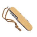 Navaja multiusos de bambú con adhesivo personalizable para boda