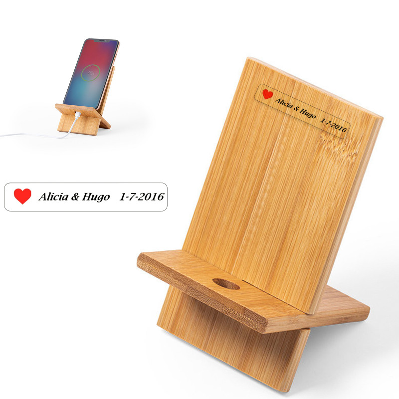 Recordatorios para Invitados Personalizados Soporte para móviles de bambú