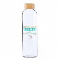 Botella De Cristal Con Tapón De Bambú Personalizada Para Detalles