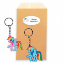 Llavero pony de colores en sobre kraft personalizado para detalles