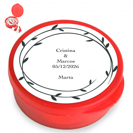 Auriculares en Caja Roja Personalizados con Nombre de Invitado – Regalo Original para Bodas, Bautizos, Comuniones y Eventos