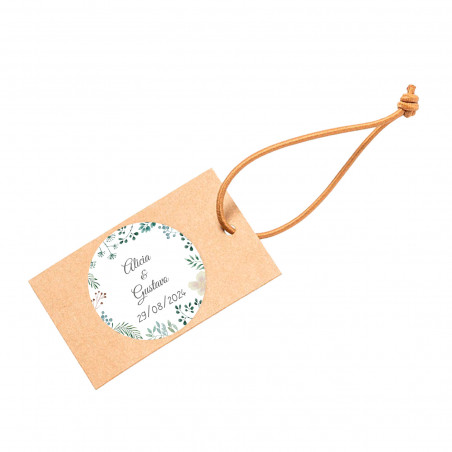 Etiqueta colgante floral para 