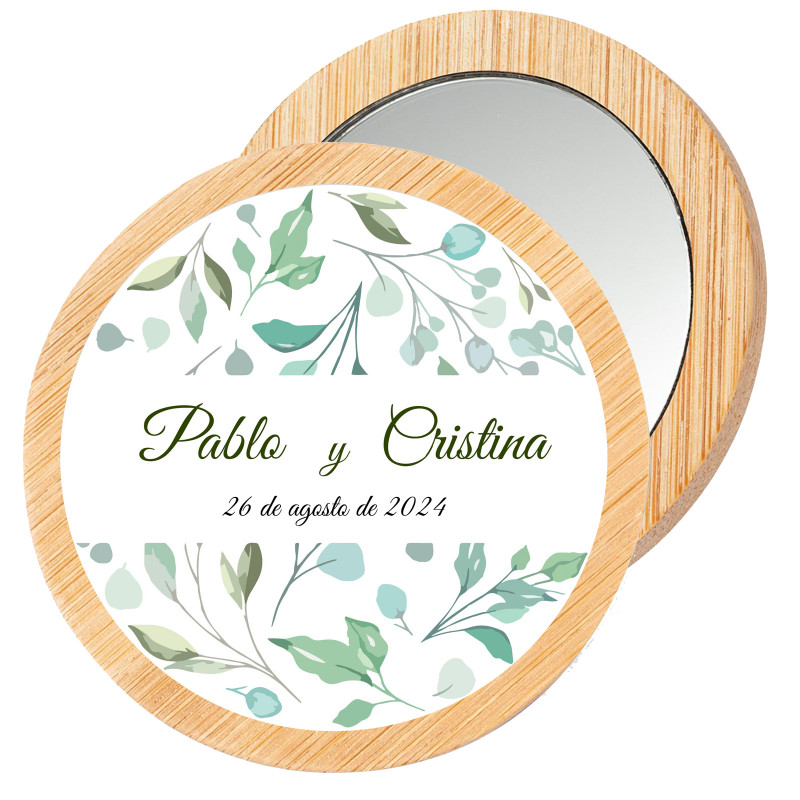 Detalles Boda Espejo de madera personalizado