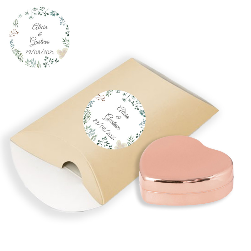 Bálsamo en forma de corazón en caja de regalo personalizada para eventos