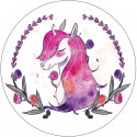 Vaso plegable reutilizable con adhesivo de unicornio y llavero