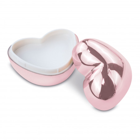 Bolígrafo y brillo labial con formas en color rosa con estuche personalizado para bodas