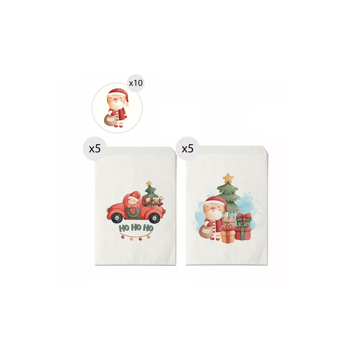 Sobres para la Navidad en pack de 10,13x16 cm