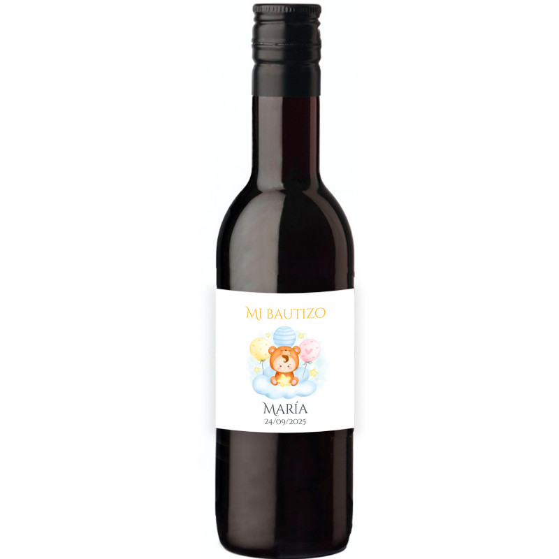 Detalles Bautizo para Hombres Vino tinto Personalizado