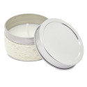Vela aromática blanca con adhesivo de oso personalizable para bautizo
