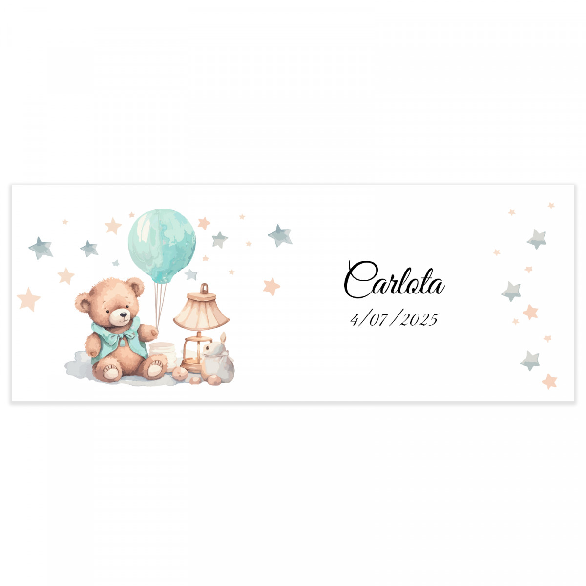 Adhesivo de botellas 5 x 13 cm para bautizos