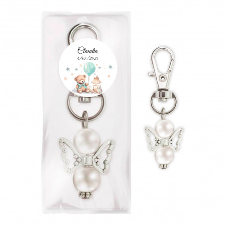 Recordatorios Bautizo Personalizados Llavero Ángel de la Guarda
