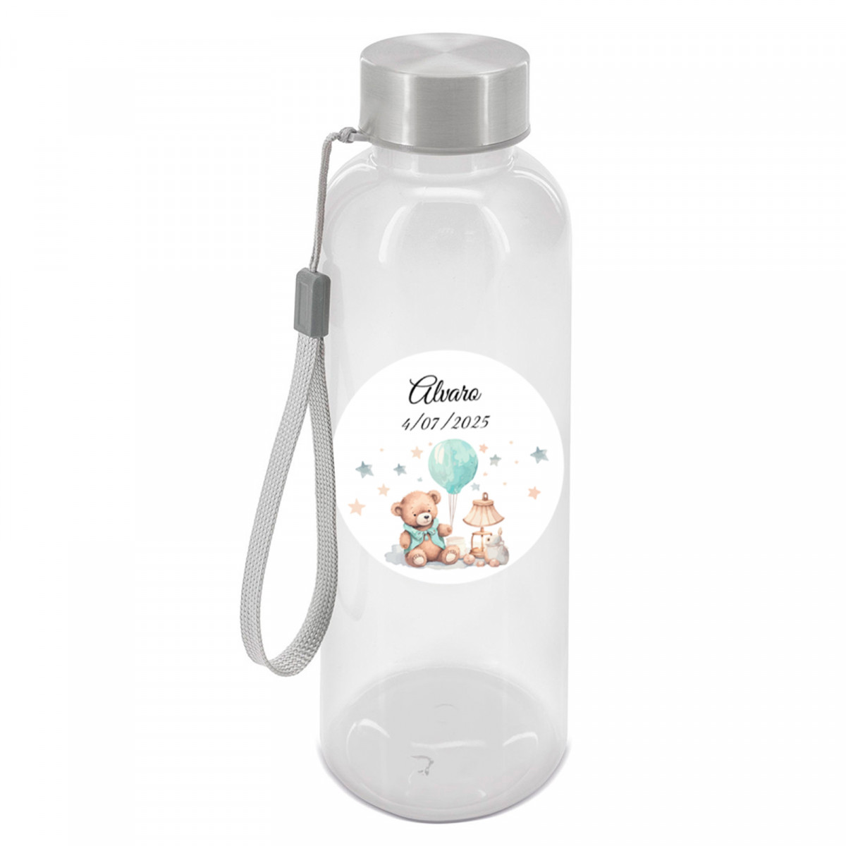 Botella Con Adhesivo Personalizada Para Detalles Bautizo