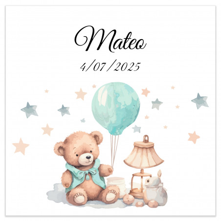 Sacacorchos personalizado en sobre kraft con tarjeta personalizada para detalles bautizo