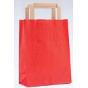 Delantal y gorro de cocina infantil rojos en bolsa de papel con adhesivo personalizado para cumpleaños