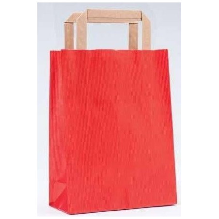 Delantal y gorro de cocina infantil rojos en bolsa de papel con adhesivo personalizado para cumpleaños