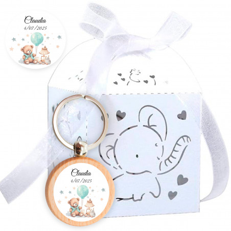 Ideas Originales para Bautizos Llavero Personalizado en Caja