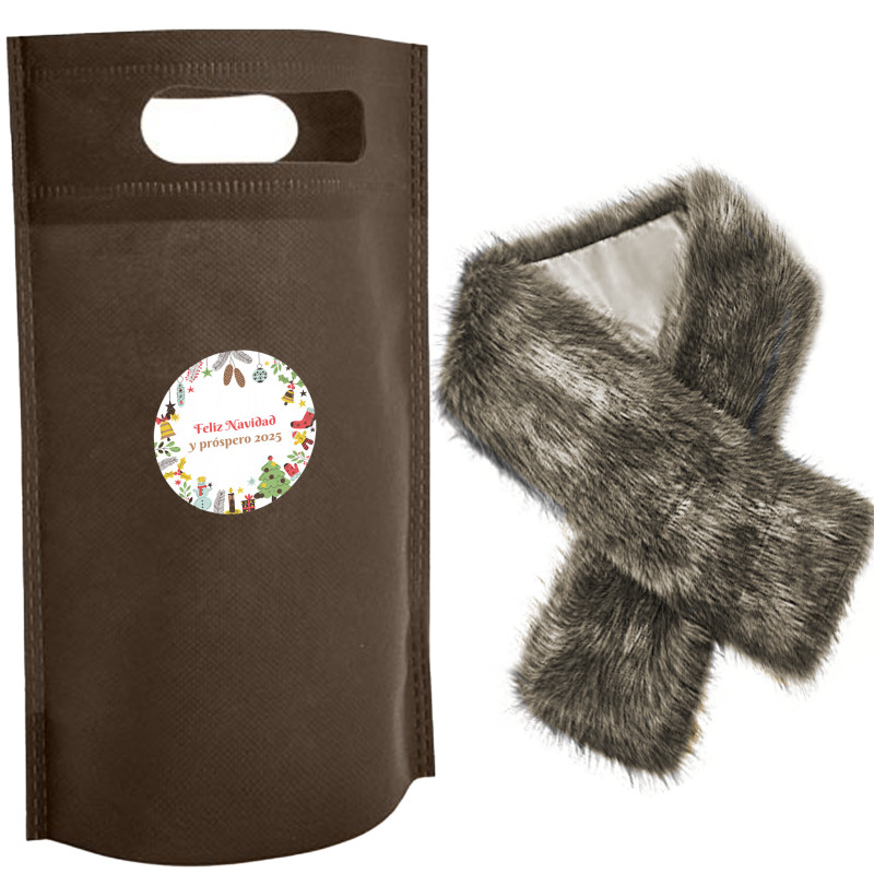 Bufanda de piel sintética para mujer como regalo de navidad