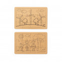 Puzzles eco presentados en caja con adhesivo personalizable para detalles