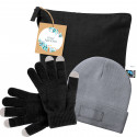 Guantes y gorro juvenil con neceser para regalar en navidad