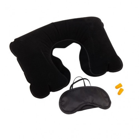Set de viaje en color negro con adhesivo minimalista personalizable para bodas