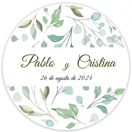 Masajeador facial en sobre kraft con adhesivo personalizado para bodas y eventos