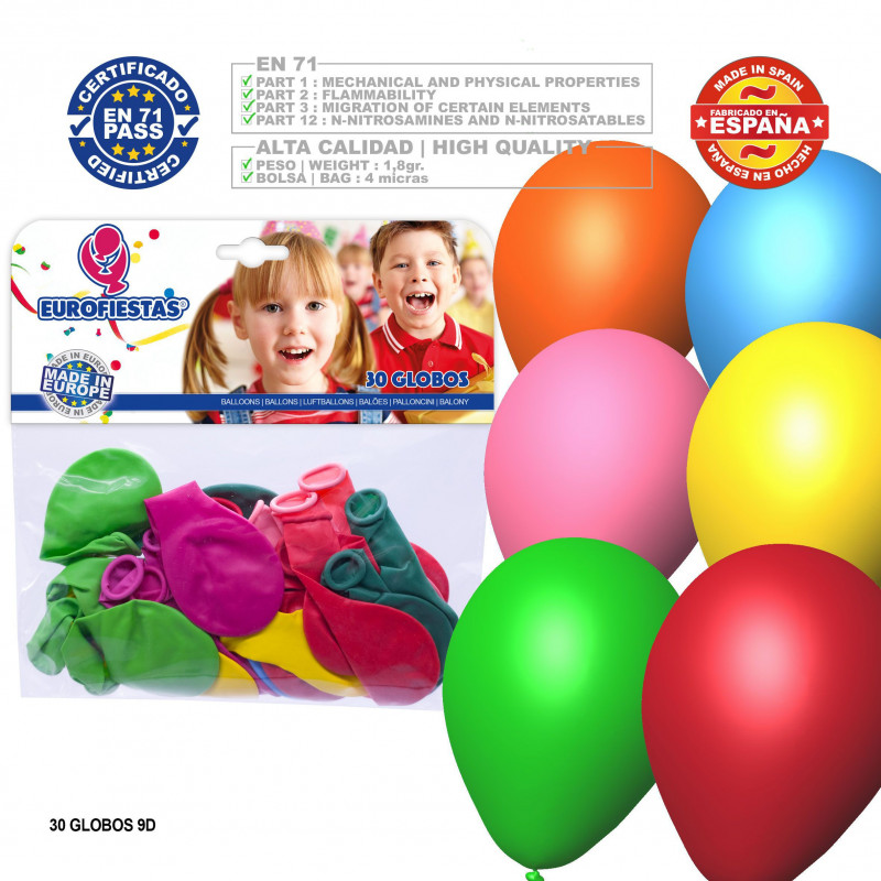 Pack De 30 Globos Multicolor