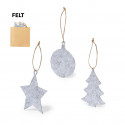 Set de 3 adornos de navidad de fieltro en funda personalizada