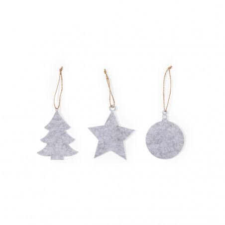 Set de 3 adornos de navidad de fieltro en funda personalizada