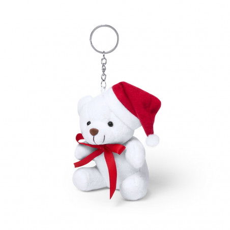 Llavero osito de peluche navideño