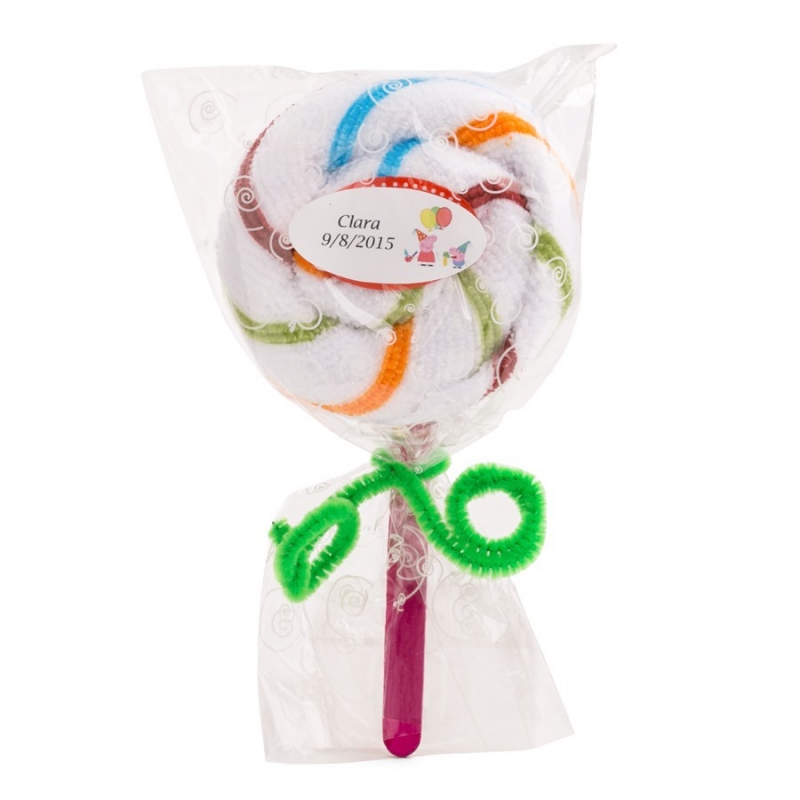 Toalla En Forma De Piruleta Personalizada Para Cumpleaños Toalla En Forma De Piruleta Personalizada Para Cumpleaños